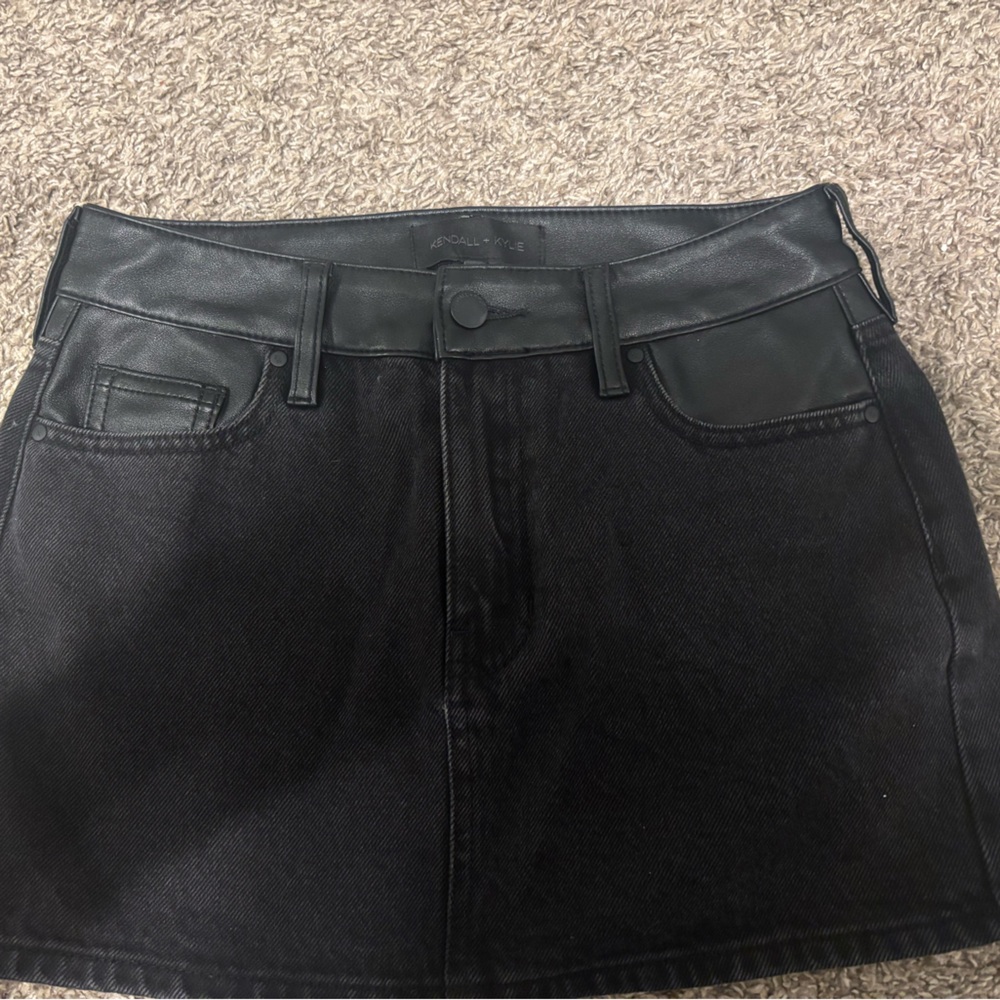 Mini Jean leather skirt